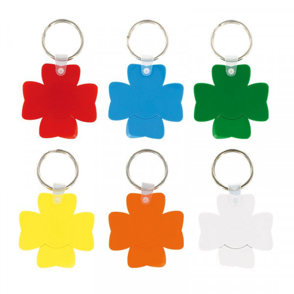 Porte-clés jeton personnalisé "TREFLE" made in FRANCE en 6 couleurs