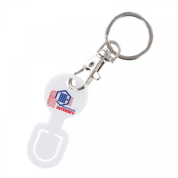 Porte-clés avec jeton "CLIPCOURSE" fabriqué en France