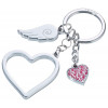 Porte-clés double coeur "LOVE IS IN THE AIR" gravé