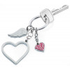 Porte-clés double coeur "LOVE IS IN THE AIR" gravé