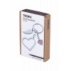 Porte-clés double coeur "LOVE IS IN THE AIR" gravé