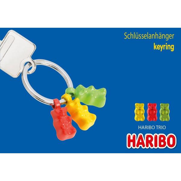 Porte-clés oursons HARIBO "TRIO" avec gravure