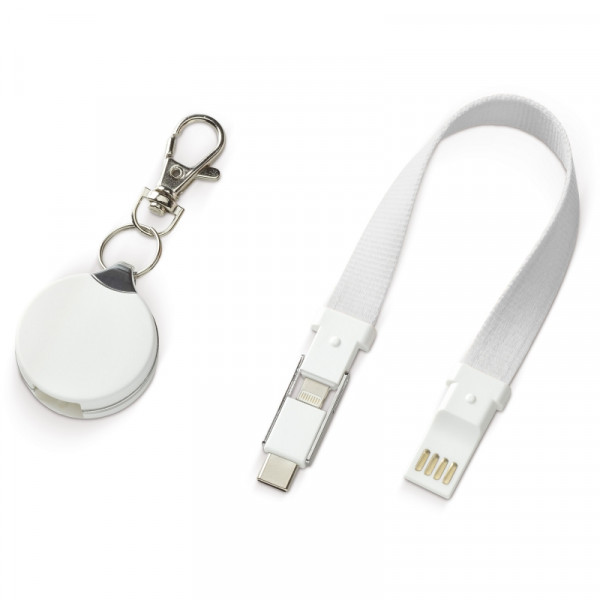 Porte-clés publicitaire câble de recharge USB 3 en 1