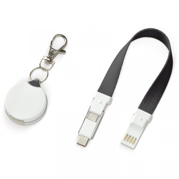 Porte-clés publicitaire câble de recharge USB 3 en 1
