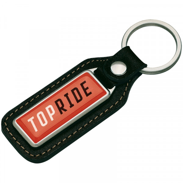 Porte-clés cuir / métal personnalisé en doming "TOM"