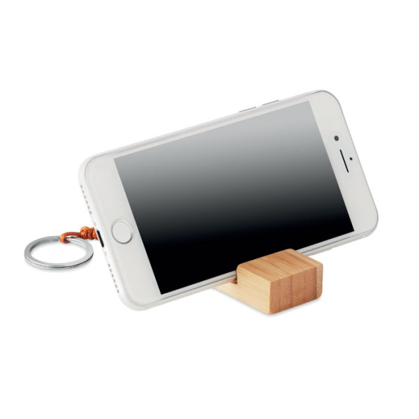 Porte-clés personnalisé support téléphone en bois "VISIO"