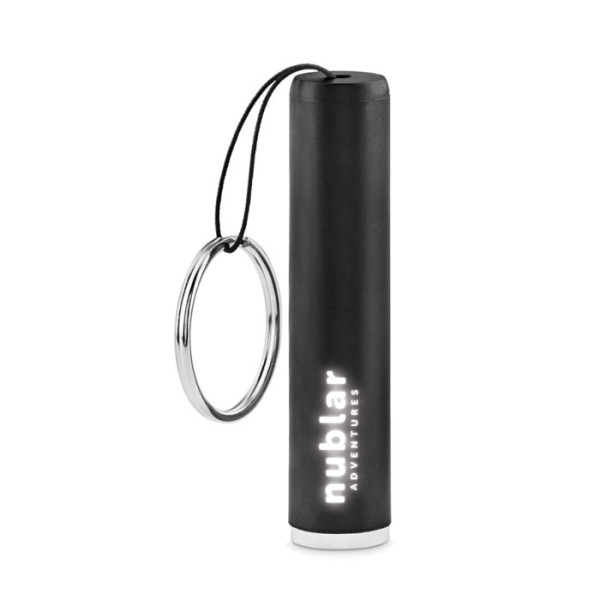 Porte-clés lampe personnalisable noir avec logo lumineux "LUMEOS"