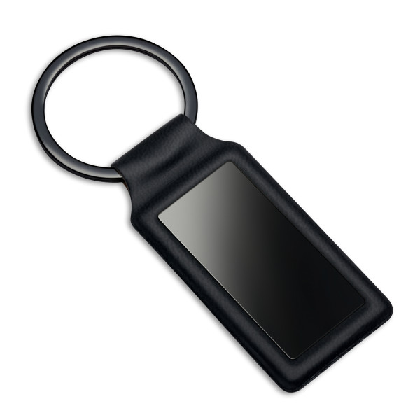 Porte-clés personnalisé noir en métal rectangulaire "ANDY"