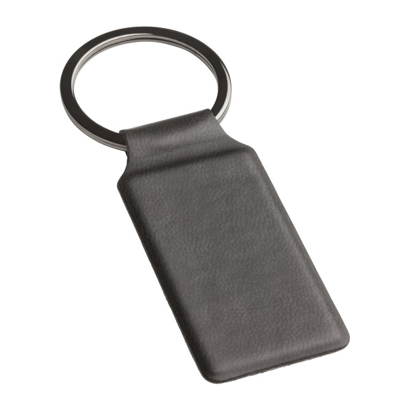 Porte-clés personnalisé noir en métal rectangulaire "ANDY" verso