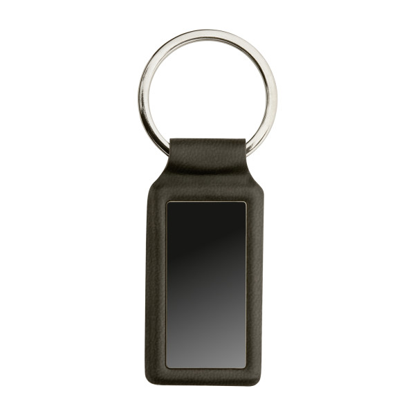 Porte-clés personnalisé noir en métal rectangulaire "ANDY" face