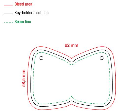 gabarit de marquage du porte-clefs "rosa"