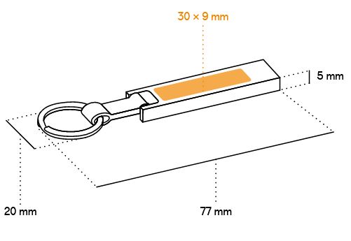 marquage verso porte-clés silverkey